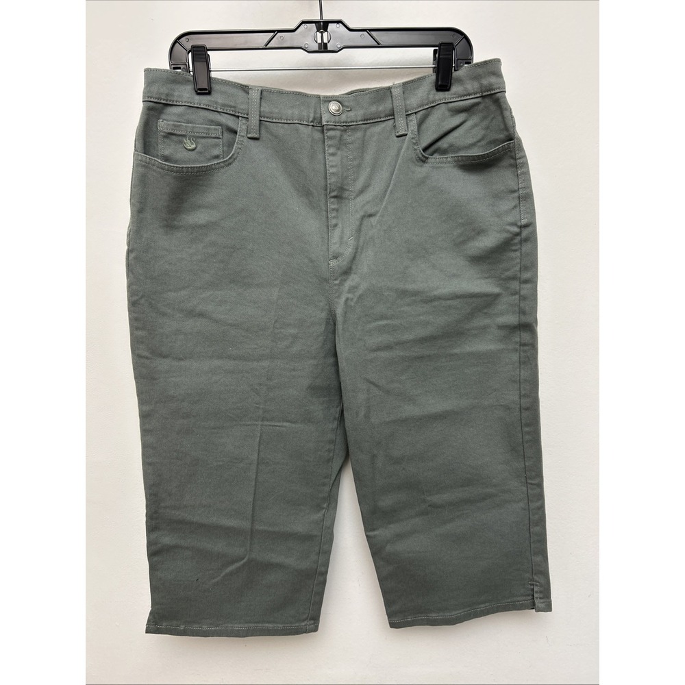 Gloria Vanderbilt Womens Amanda Capri Jeans, Sparkle Classic Size 14, Khaki, NWT